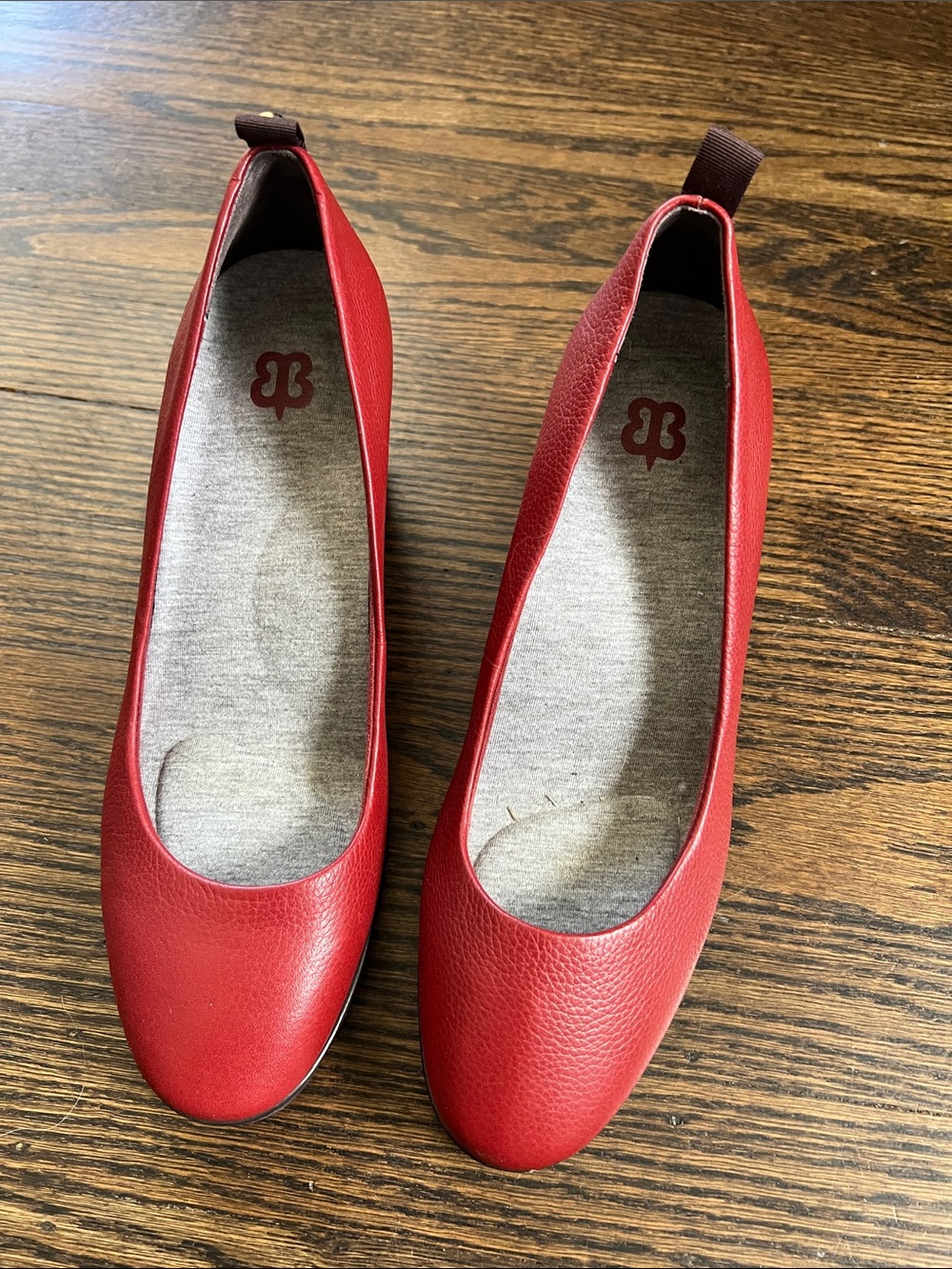 Betabrand Red Leather Wedge . Worn once.